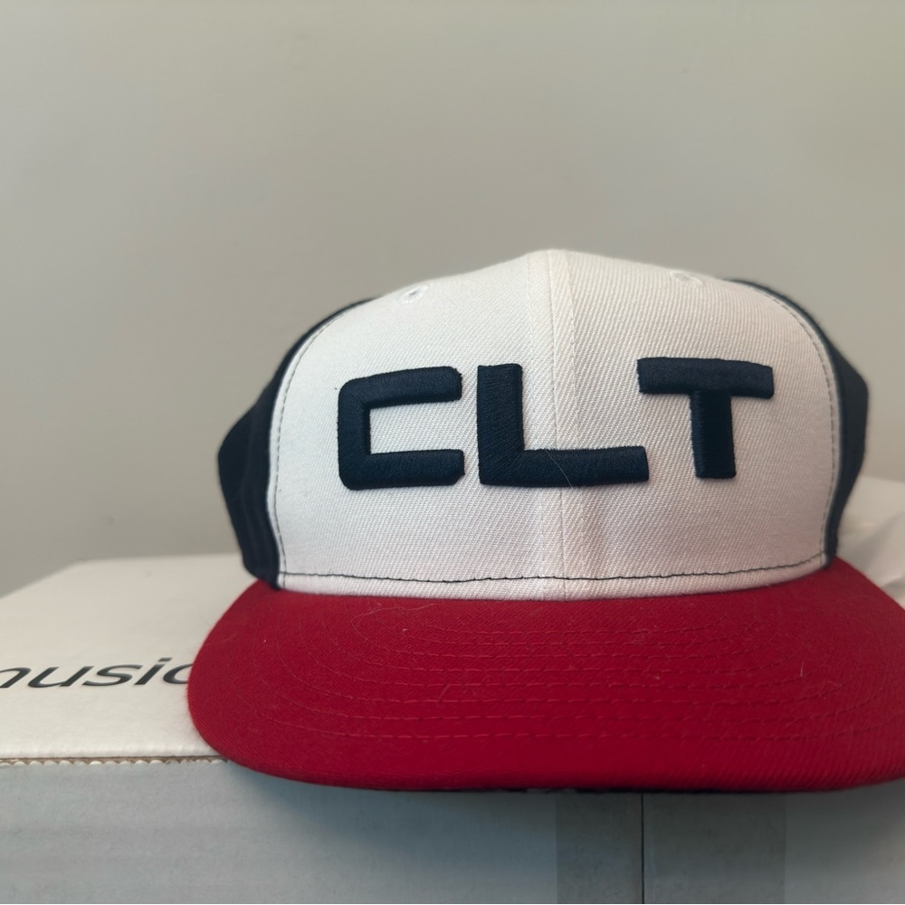 CLT White and Red Snapback Hat